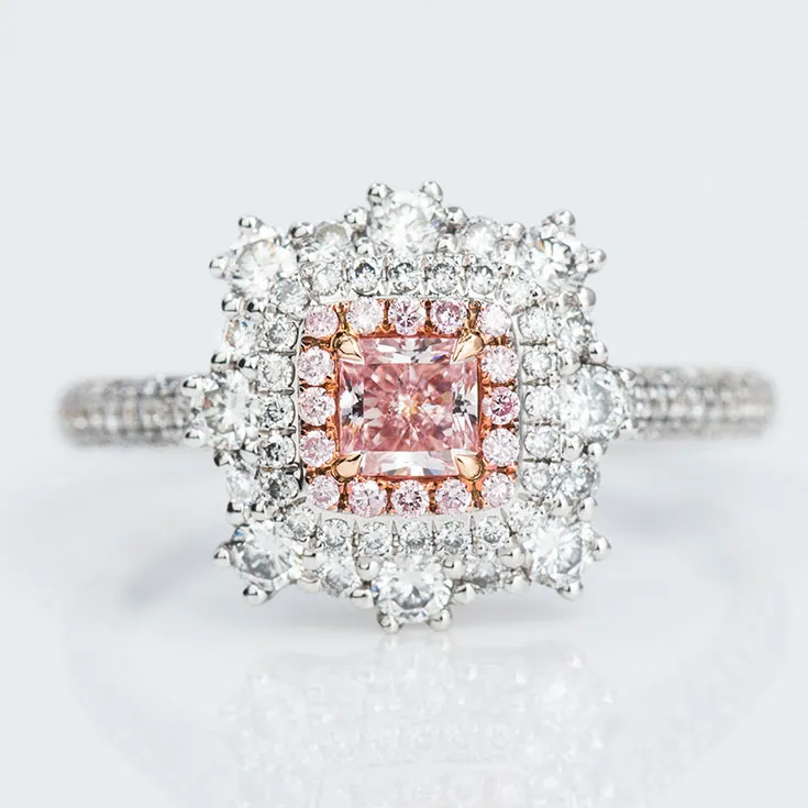 Pink Color Diamond Ring 0.99 ct.