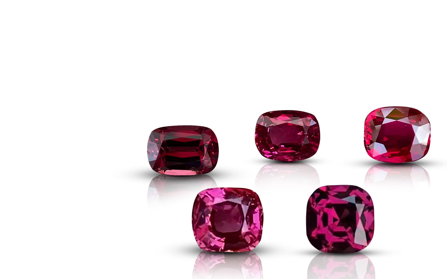Gemstones: <br><br> Ruby, <br> Spinel, <br> Garnet