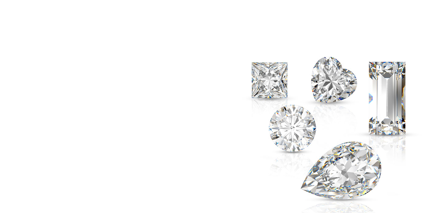 Colorless diamonds<br>various cuts