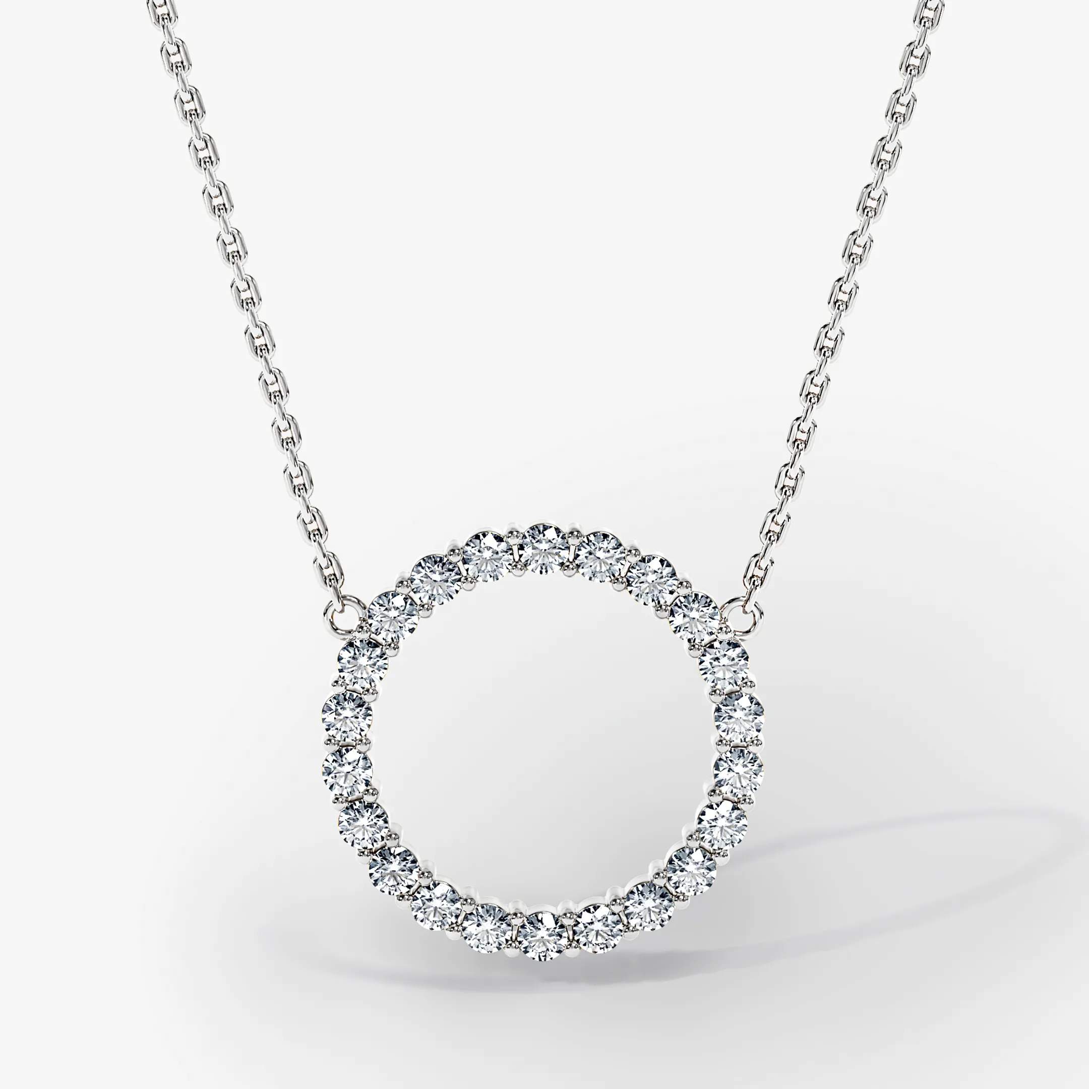 Circle Pendant Adorned With Shimmering Diamonds TCW 1.29 ct.
