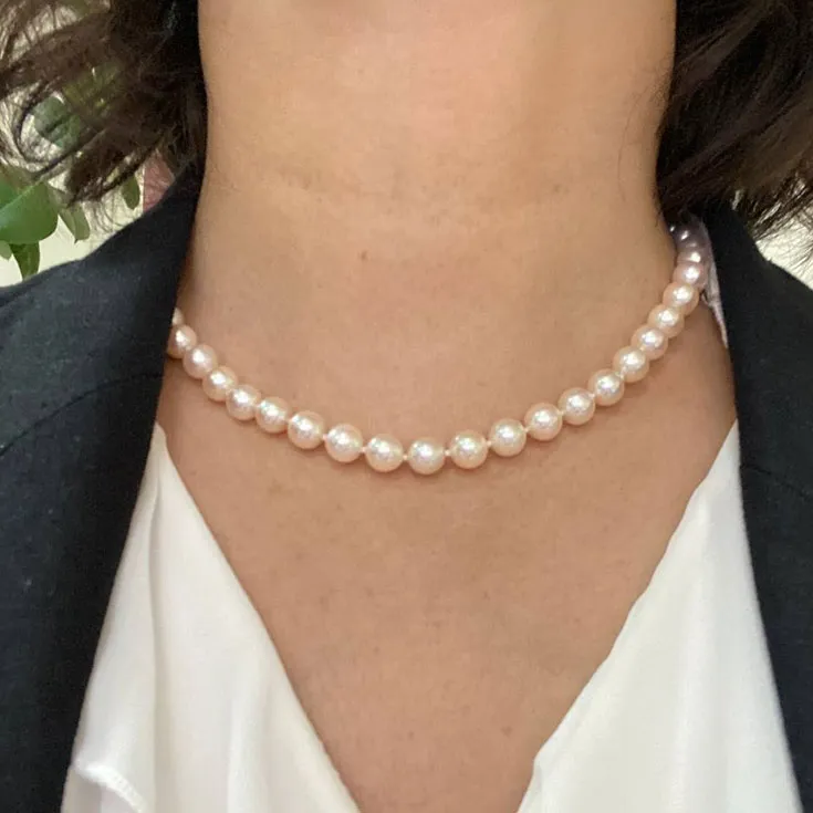 Japanese White Pearl Necklace 7,5-8 mm