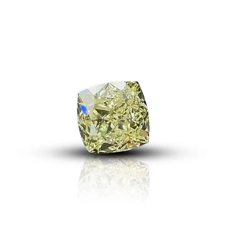 Fancy Yellow Diamond in Cushion Shape 4.01 ct.