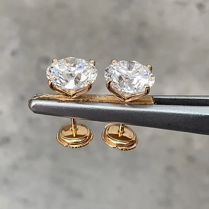 Stud Earrings with Diamonds 3 ct. each - picture 