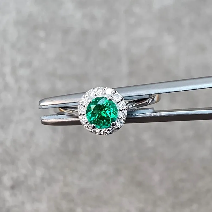  Natural Emerald Ring 0.5 ct. with Diamonds - picture 