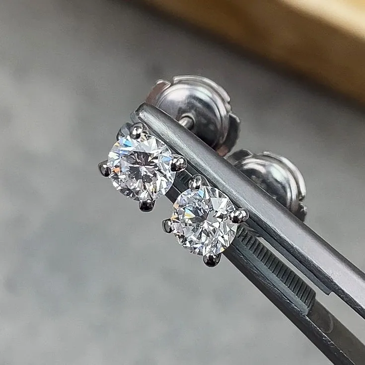 Classic Round Diamond Stud Earrings – 0.5 Carats each - picture 