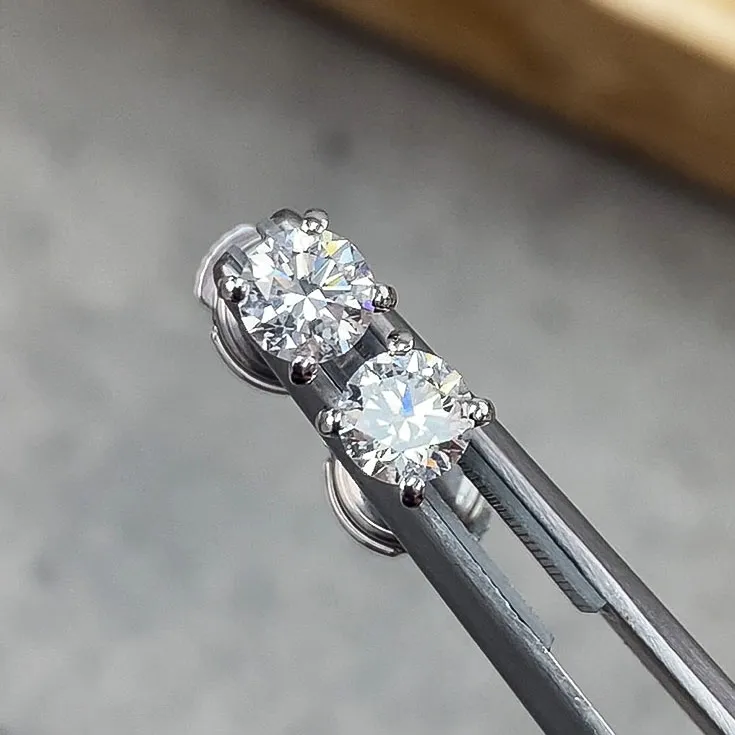 Classic Round Diamond Stud Earrings – 0.5 Carats each