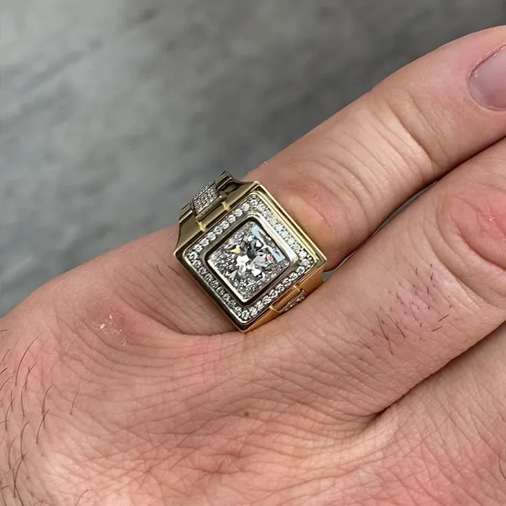 Men’s Diamond Ring with Movable Band - picture 