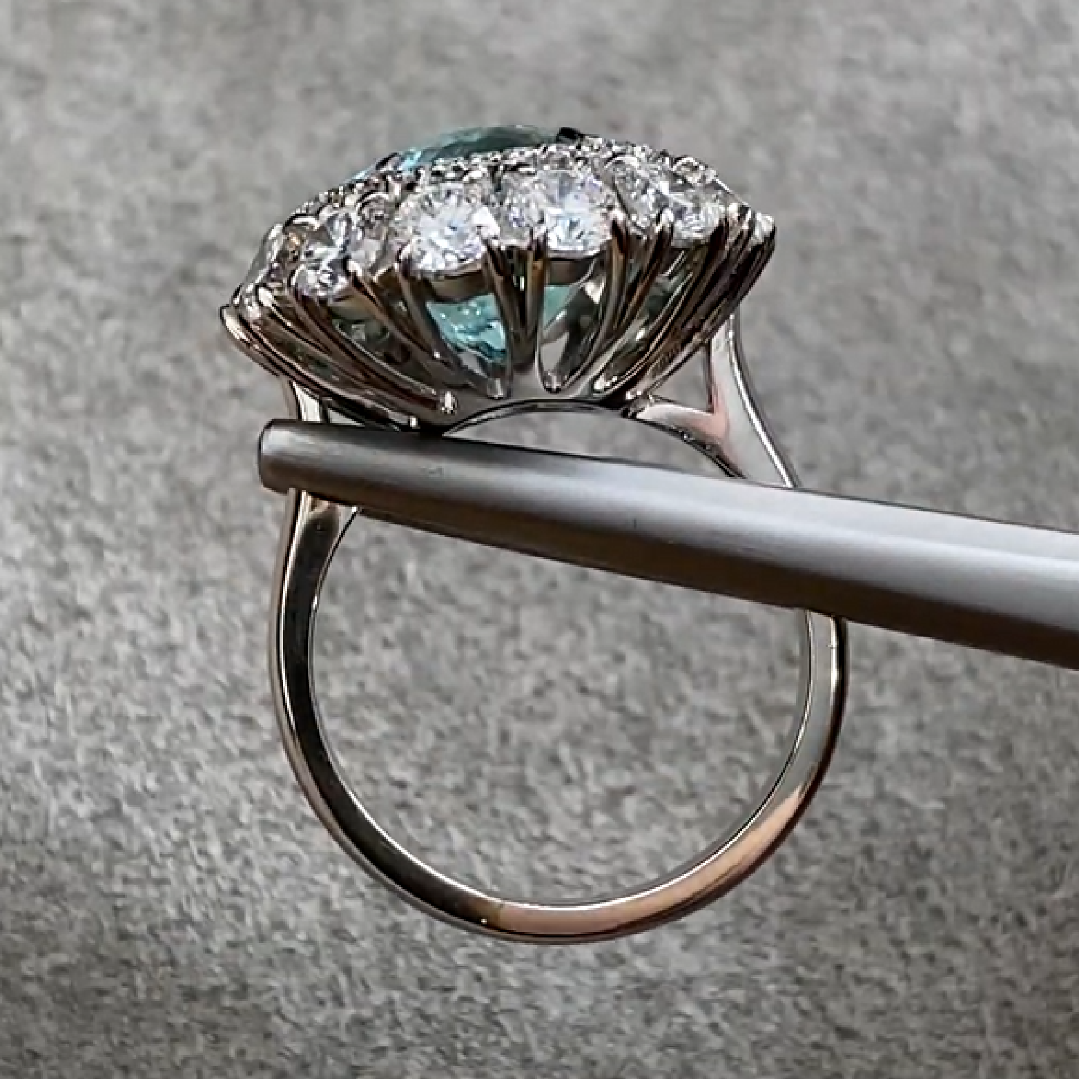 Paraiba Tourmaline Ring 7.5 ct. with Diamond Halo 0.2 ct. - picture 
