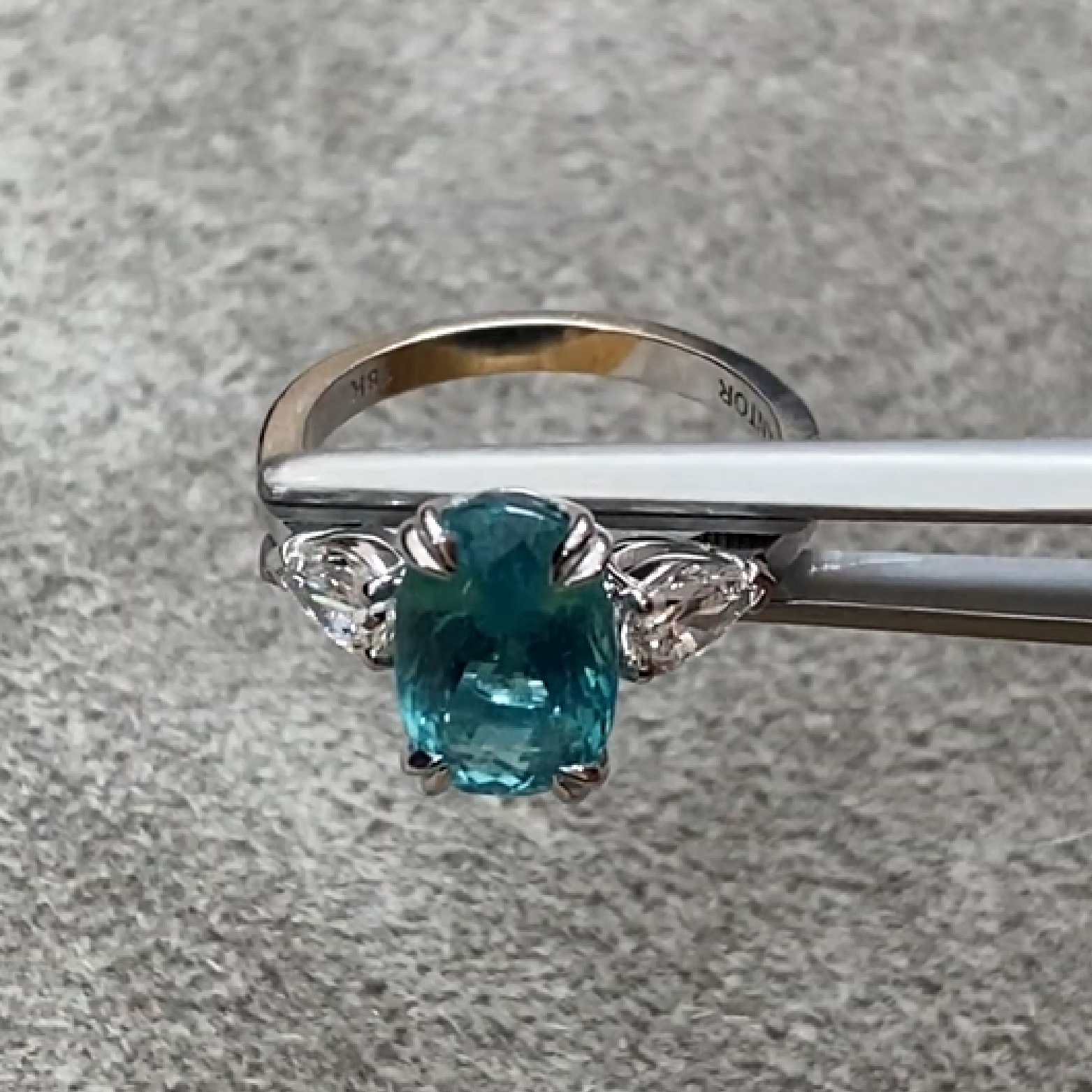 Paraiba Tourmaline Ring 3.35 ct. with Diamond Accents 0.6 ct. - picture 