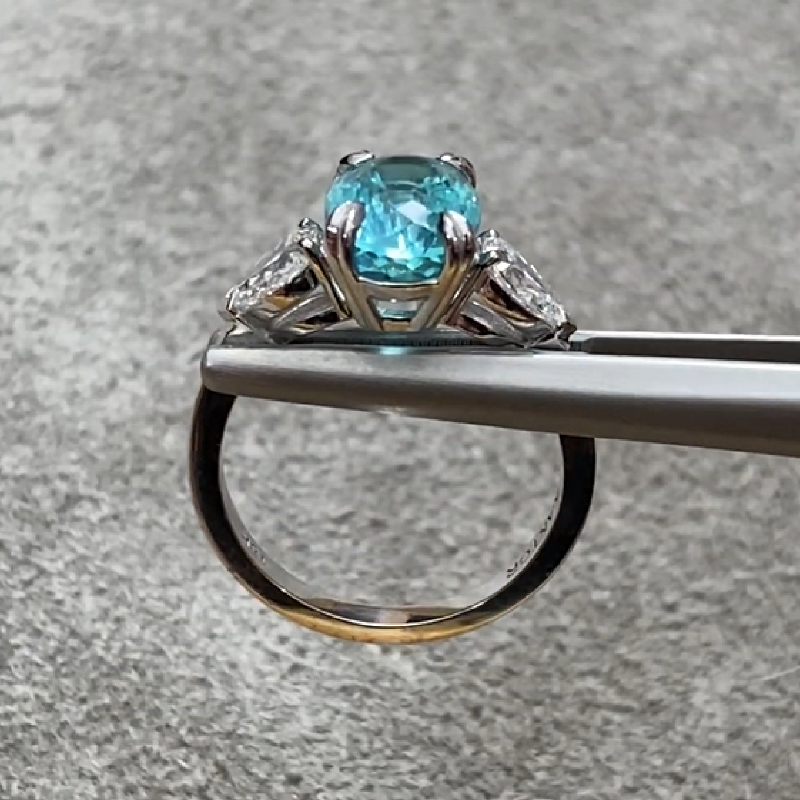 Paraiba Tourmaline Ring 3.35 ct. with Diamond Accents 0.6 ct. - picture 