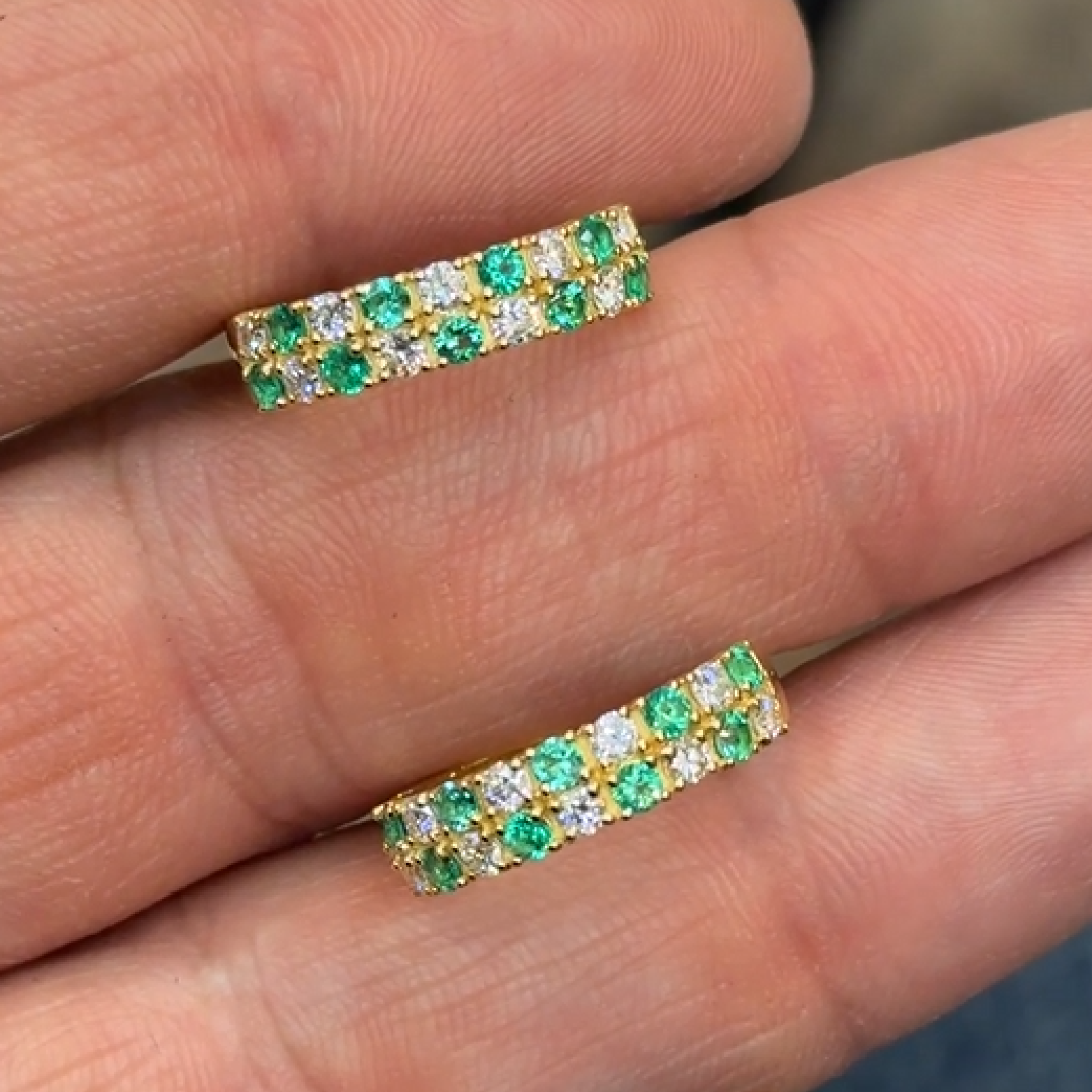 Diamond and Emerald Earrings