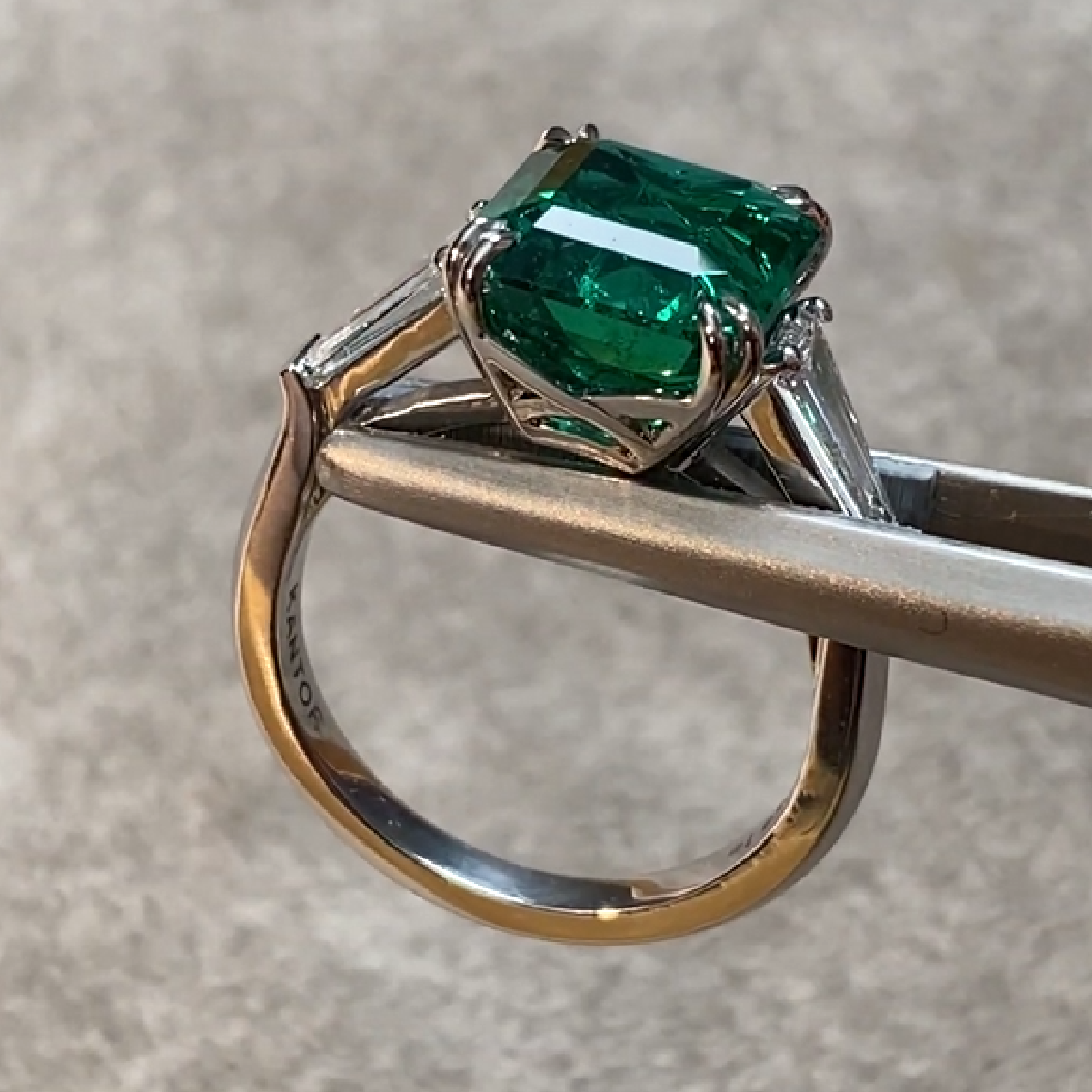 Zambian Emerald Ring 4.20 ct. with Side Diamonds - picture 