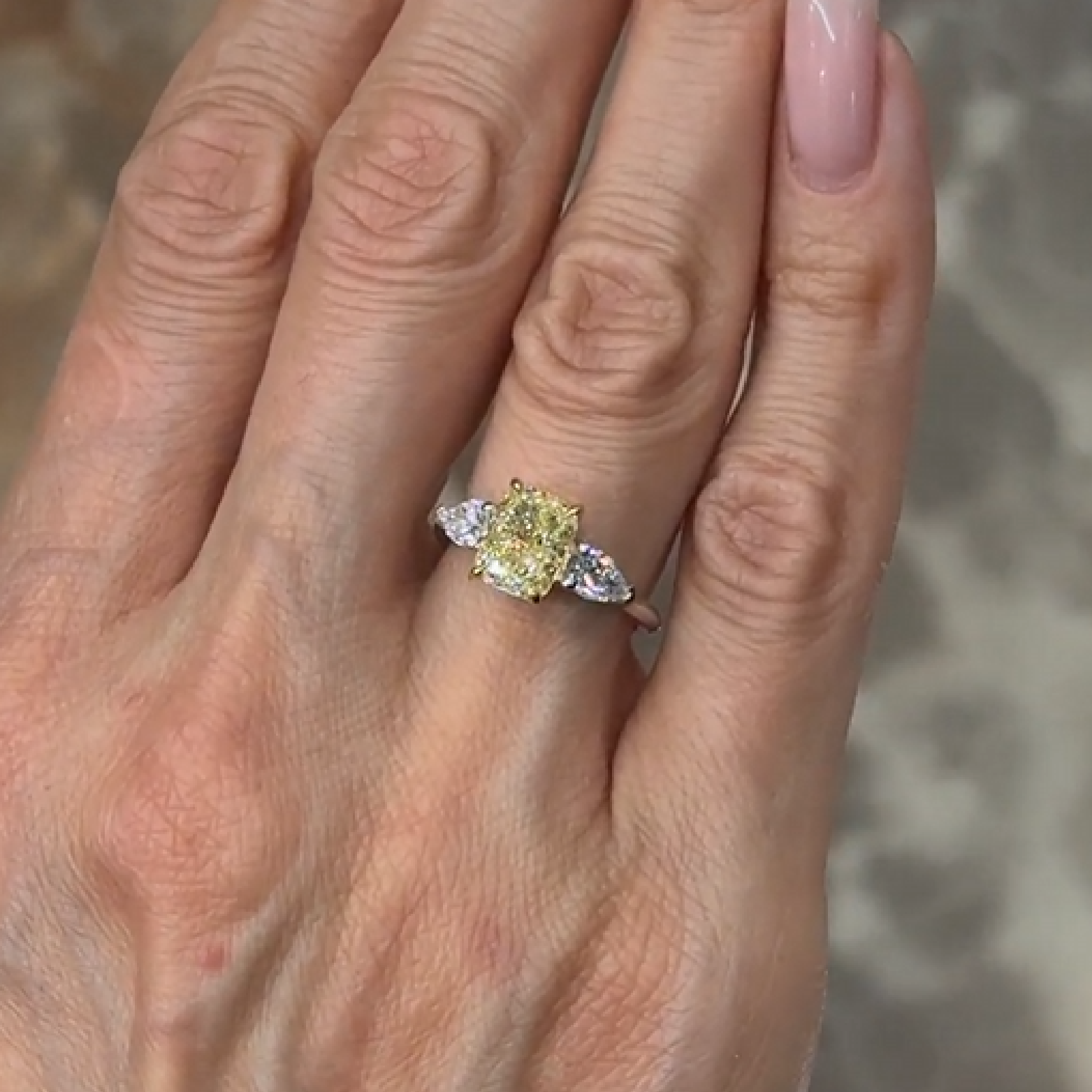 Yellow Cushion Diamond Ring 2 ct. with Side Diamonds