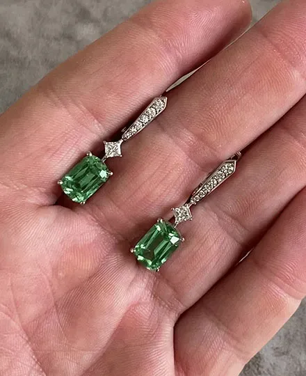 Earrings with Tourmalines of 3.44 ct. and 3.32 ct.