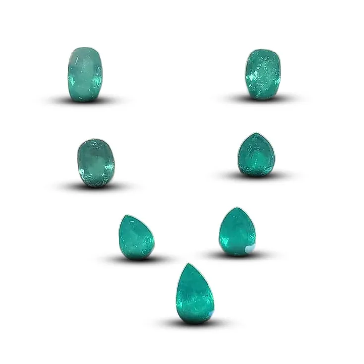  Natural Paraiba. Each of the 7 gemstones ~ 40 ct.