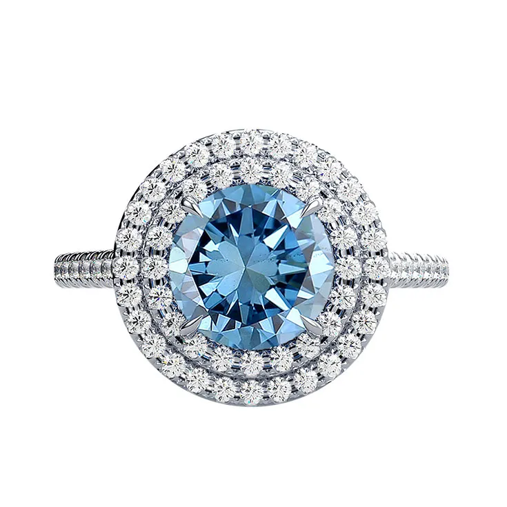 «Aqua» ring with aquamarine & diamonds