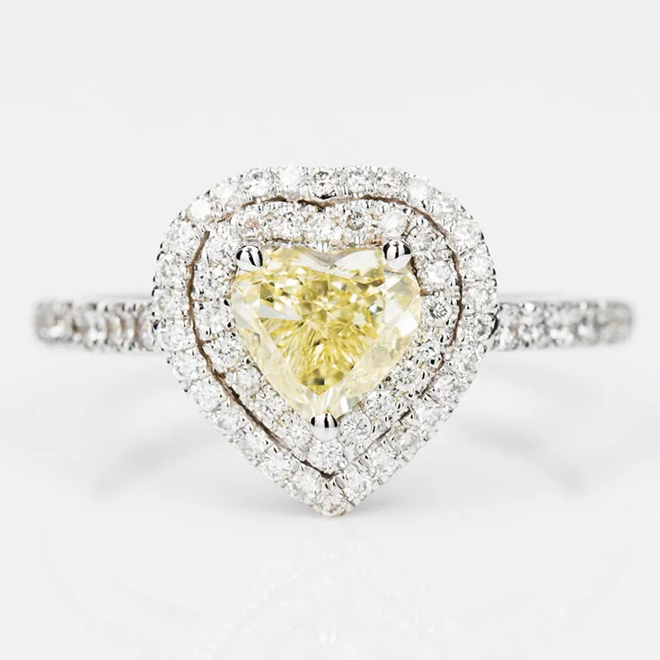 Yellow Color Diamond Ring 1.37 ct.