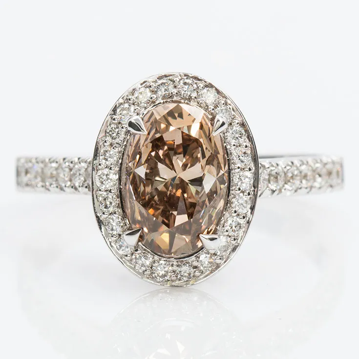 Brown Color Diamond Ring 2.35 ct.