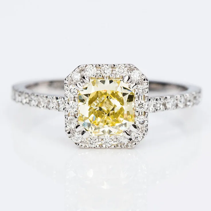 Yellow Color Diamond Ring 1.74 ct.