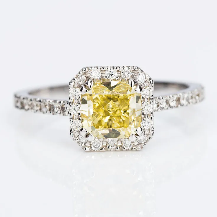 Yellow Color Diamond Ring 1.41 ct.