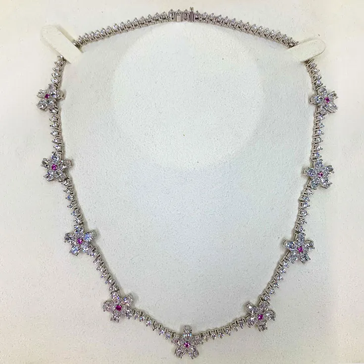 Sapphire Pink Color Diamond Necklace 15.89 ct.