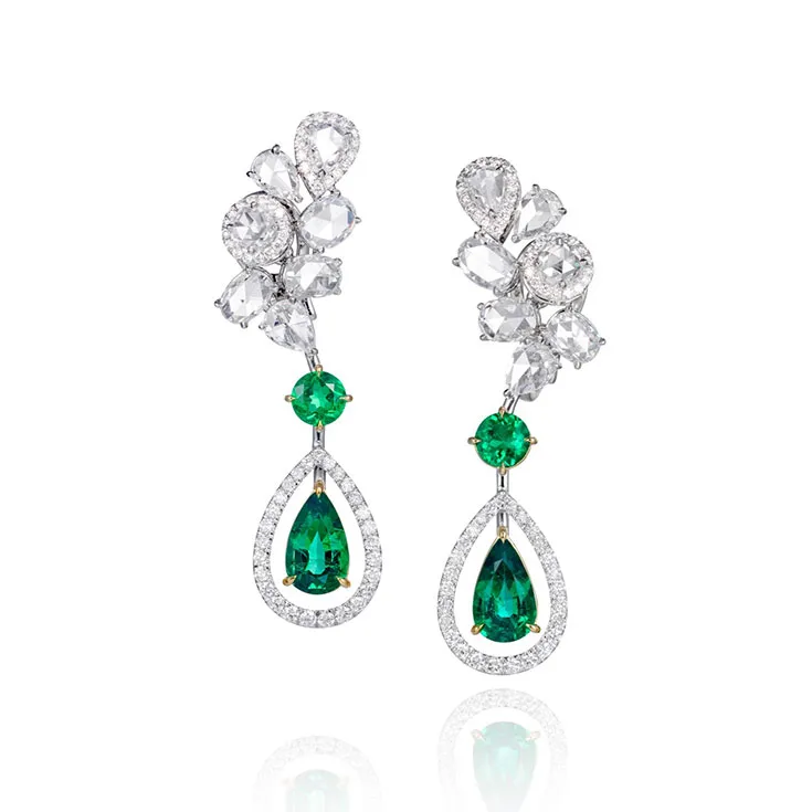 Green Color Diamond Earrings 12.19 ct.