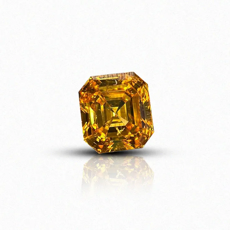 Natural Yellow Diamond Emerald Shape 0.47 ct.