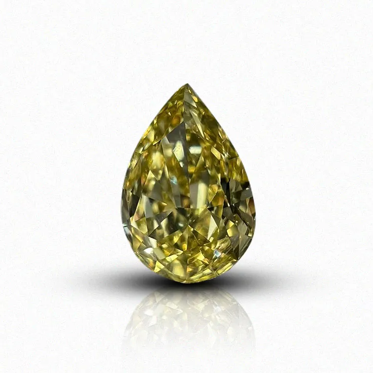 Natural Yellow Pear Shape Diamond 0.23 ct.