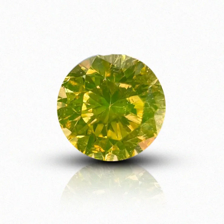 Natural Yellow Diamond Round Shape 0.33 ct.