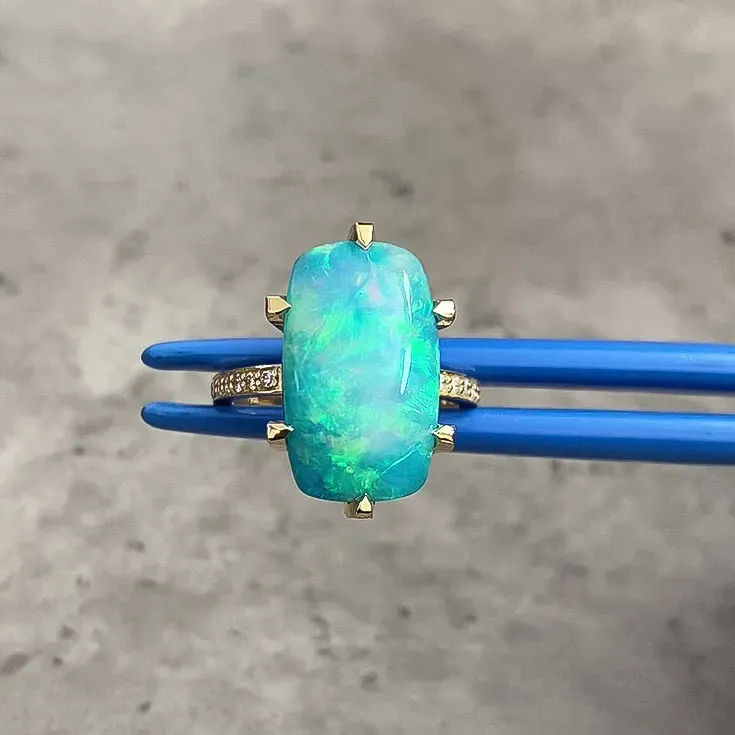 Blue Opal Ring 7.58 ct.