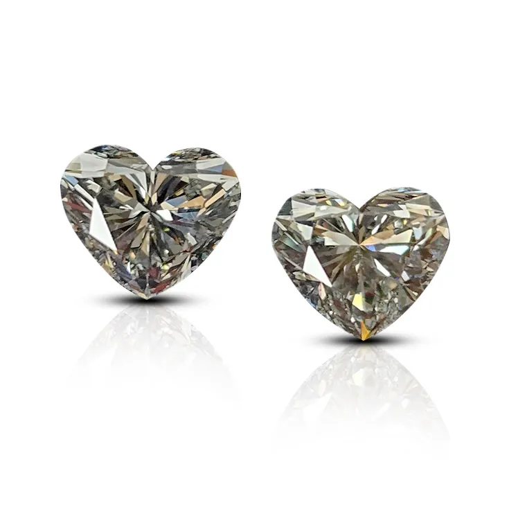F Diamond Pair in Heart Shape 2.01 ct. & 2.01 ct.